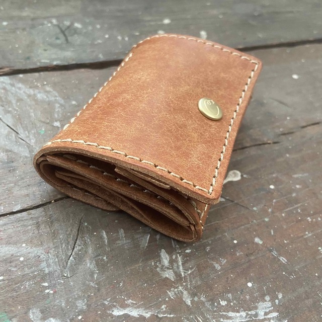 新品！日本製 三つ折り 財布 ミニ イタリアン ハンドメイド