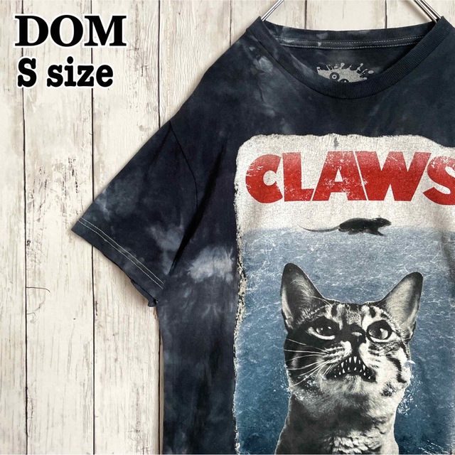 DOM タイダイtシャツ CLAWS ジョーズ 猫 ネコ パロディ 半袖