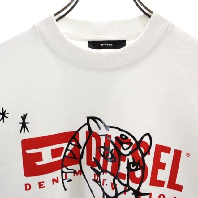 DIESEL(ディーゼル)のディーゼル ロゴプリント スウェット 長袖トレーナー XS 白 DIESEL メンズ 【中古】  【230412】 メンズのトップス(その他)の商品写真