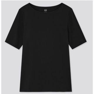 ユニクロ(UNIQLO)のUNIQLO ストレッチコットンボートネックT 半袖　XS(Tシャツ(半袖/袖なし))