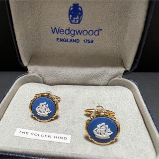 ウェッジウッド(WEDGWOOD)の【箱付き】ウェッジウッド　カフリンクス　帆船　ブルー×ゴールド(カフリンクス)