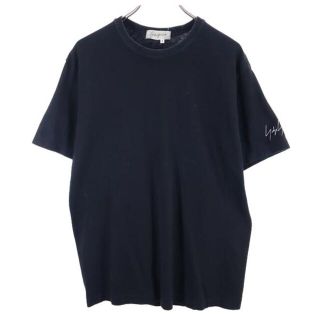 ヨウジヤマモト(Yohji Yamamoto)のヨウジヤマモト 袖ロゴプリント 半袖 Tシャツ 2 黒 Yohji Yamamoto メンズ 【中古】  【230412】 メール便可(Tシャツ/カットソー(半袖/袖なし))