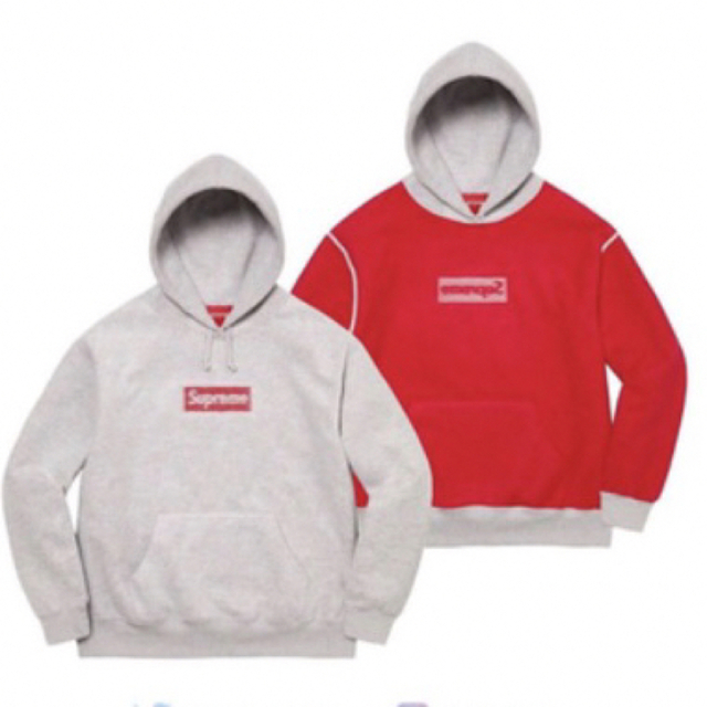 supreme Inside Out Box Logo Hooded 赤 red