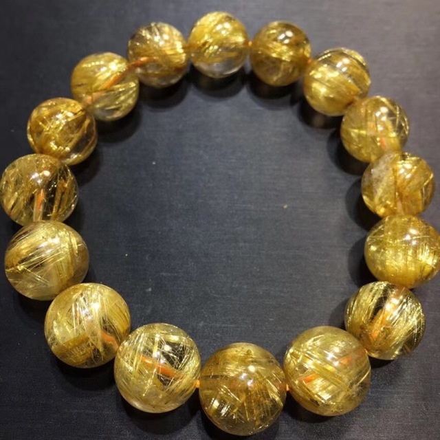天然】タイチンルチルクオーツ ブレスレット 13mm-