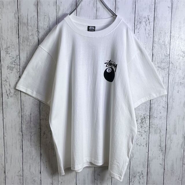 【新品】【両面プリント】ステューシー 8ボール Tシャツ XL オフホワイト