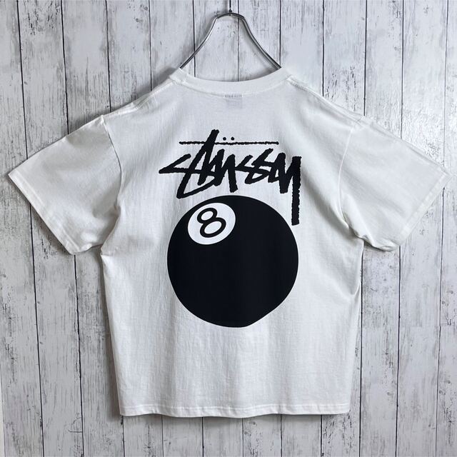 【新品】stussy Tシャツ　サイズXL ホワイト 8ボール