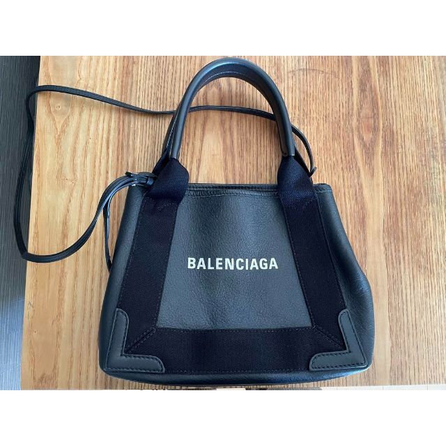 Balenciaga - バレンシアガ ネイビーカバス XS トートバッグ　オールレザー　ブラック