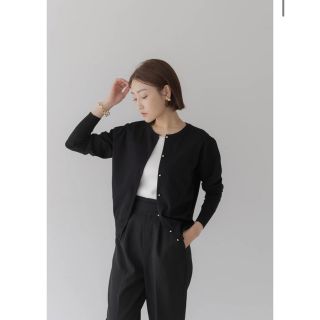 ザラ(ZARA)のregleam リグリーム　ベーシックロゴカーディガン　ブラック(カーディガン)