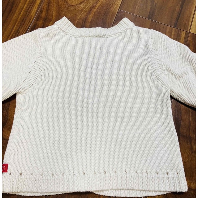 PETIT BATEAU(プチバトー)のPUTIT BATEAU コットンカーディガン　オフホワイト キッズ/ベビー/マタニティのベビー服(~85cm)(カーディガン/ボレロ)の商品写真