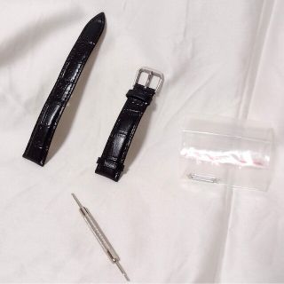 [中古] 腕時計交換用ベルト 18mm ブラック黒 バネ棒/交換工具付！(ラバーベルト)