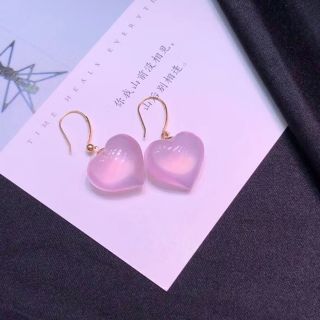 ⭐︎【天然】スターローズクォーツ ピアス k18の通販 by Rui|ラクマ