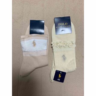 ポロラルフローレン(POLO RALPH LAUREN)の新品☆ ポロラルフローレン（ナイガイ）の刺繍入りショートソックス（靴下）２足D(ソックス)