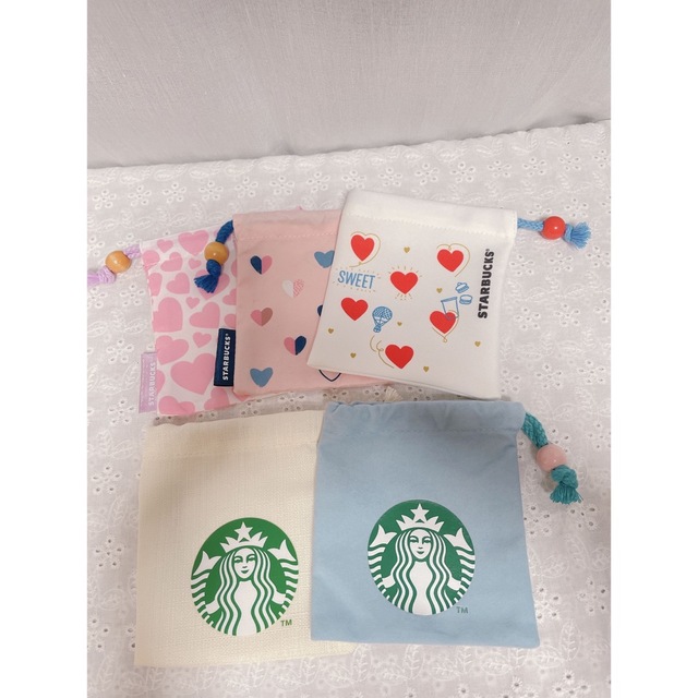 Starbucks(スターバックス)のスタバ　ミニ巾着5枚セット レディースのファッション小物(ポーチ)の商品写真