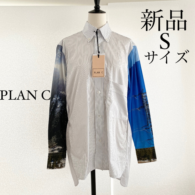 PLAN C プランシー　ストライプ&マルチカラー シャツ　Sサイズ