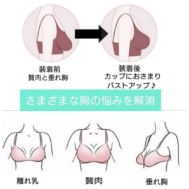 ㉒シームレスブラ ノンワイヤーブラ ナイトブラ 3L ブルー 小さく見せるブラ