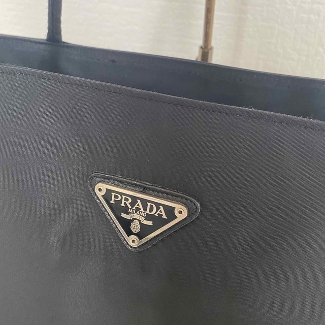 PRADA - 【美品】PRADA ナイロン トートバッグ A4 ブラック 三角ロゴ