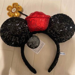 ディズニー(Disney)の【最終値下げ】ディズニー　ミニー　カチューシャ　お花　スパンコール(遊園地/テーマパーク)