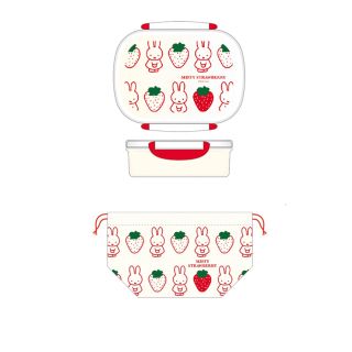 ミッフィー(miffy)の【新品未開封】ミッフィー  ストロベリー お弁当箱+巾着(キャラクターグッズ)