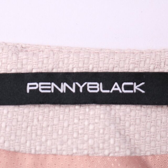 PENNY BLACK(ペニーブラック)のペニーブラック ノースリーブワンピース Vネック タイト リボン ひざ下丈 バックスリット レディース 42サイズ ベージュ PENNY BLACK レディースのワンピース(その他)の商品写真