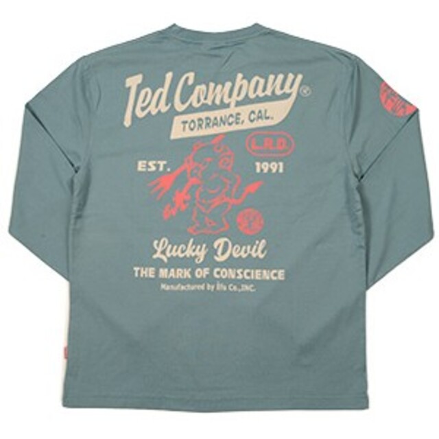 TEDMAN(テッドマン)のテッドマン/ロンT/ブルーグリーン/TDLS-355/エフ商会/カミナリ メンズのトップス(Tシャツ/カットソー(七分/長袖))の商品写真