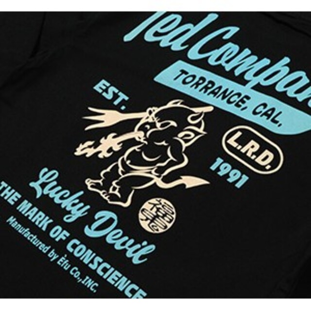 TEDMAN(テッドマン)のテッドマン/ロンT/ブラック/TDLS-355/エフ商会/カミナリモータース メンズのトップス(Tシャツ/カットソー(七分/長袖))の商品写真