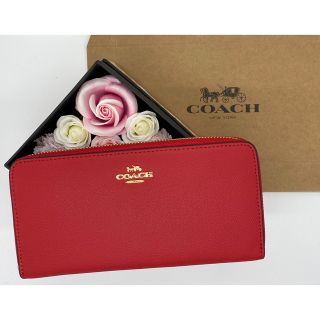 【新品未使用】COACH コーチ 長財布 ジッピーウォレット チェック  レッド