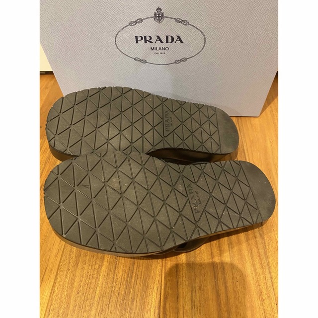 2023SS PRADAプラダ ナッパレザー フラットフォームサンダル35.5