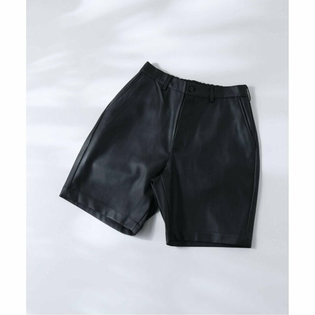 B.C STOCK(ベーセーストック)の【ブラック】【M】フェイクレザーワイドショーツ メンズのパンツ(その他)の商品写真