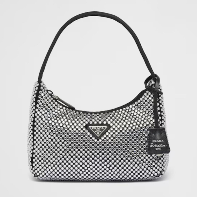 PRADA ビジューアクセサリーポーチ♡クリスタルサテン ミニバッグ