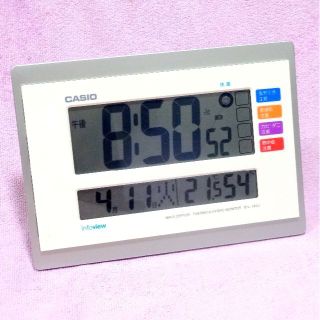 カシオ(CASIO)のカシオ 電波デジタル掛け置き時計 温湿度 カレンダー表示あり(掛時計/柱時計)