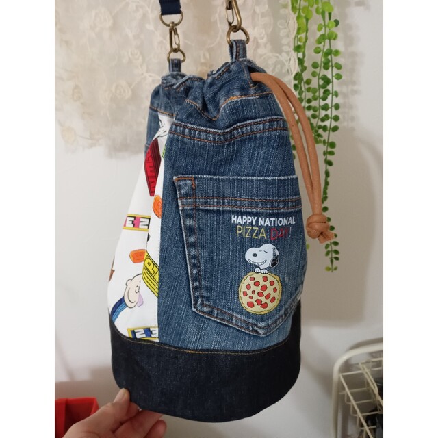 SOULOUT デニムリメイク巾着バッグ ハンドメイド
