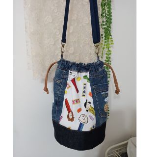 SOULOUT デニムリメイク巾着バッグ ハンドメイド
