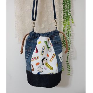 SOULOUT デニムリメイク巾着バッグ ハンドメイド