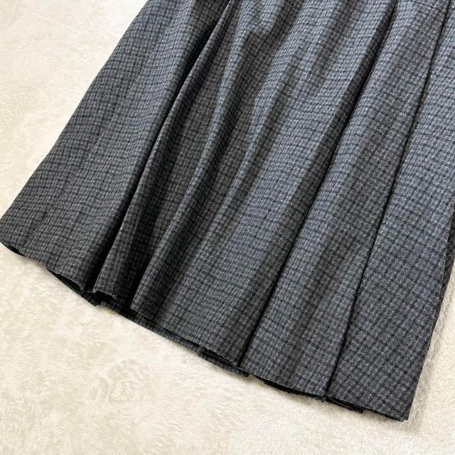 BLAMINK - ブラミンク ウールチェック プリーツ ツイードスカート