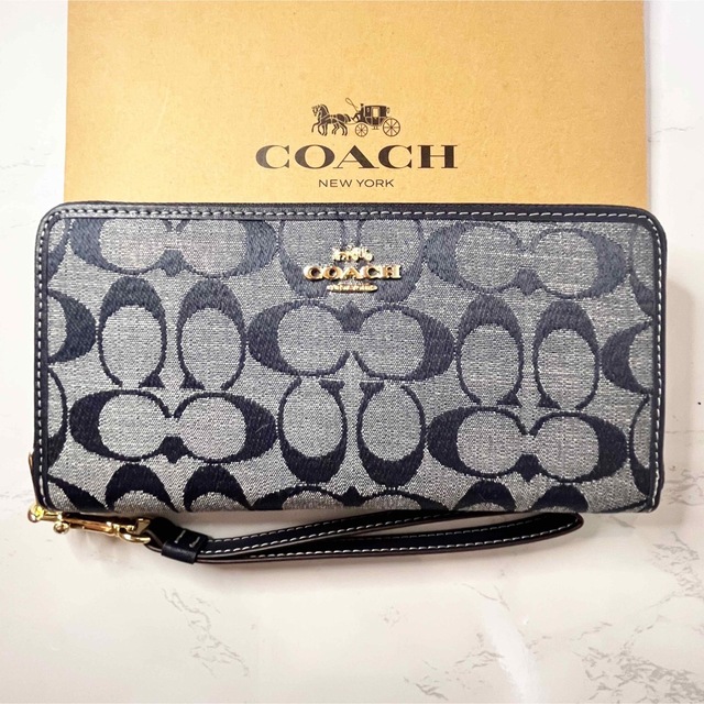 COACH 折り財布 クロコ型押し ブラック