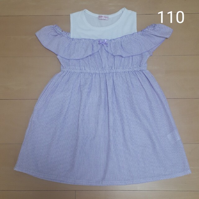 【訳あり】ワンピース オフショルダー 女の子 110 キッズ/ベビー/マタニティのキッズ服女の子用(90cm~)(ワンピース)の商品写真