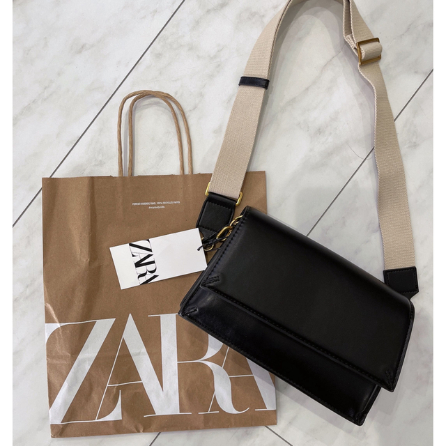 ZARA フラップクロスボディバック zara 新品 未使用品 - ショルダーバッグ