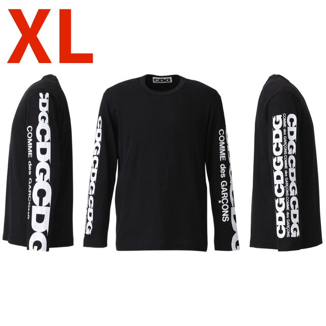 コムデギャルソン CDG 両腕フルロゴ ロングスリーブ Tシャツ ロンT XL
