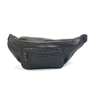 BOTTEGAVENETA ボッテガヴェネタ  BELT BAG IN MICRO INTRECCIATO EMBOSSED マイクロ イントレッチオ エンボスド ベルトバッグ ウエストバッグ 547889   カーフレザー ブラック マルチカラー  ボディバッグ マイクロイントレチャート 【本物保証】