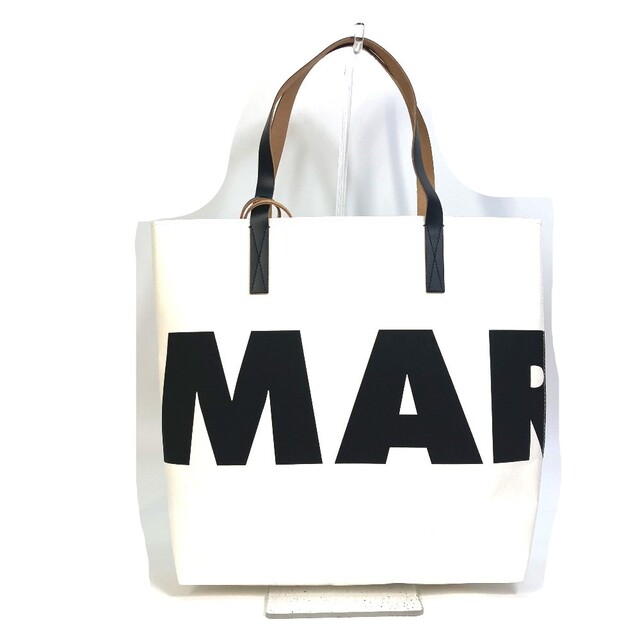 マルニ MARNI ショッピングバッグ SHMPQ10A11  ロゴ ショルダーバッグ 肩掛けトートバッグ ハンドバッグ ホワイト
