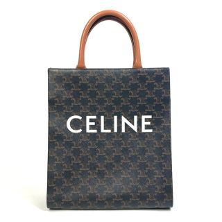 セリーヌ(celine)のセリーヌ CELINE バーティカルカバ スモール 191542 トリオンフ 斜め掛け カバン 2WAYバッグ ショルダーバッグ ハンドバッグ 斜め掛け トートバッグ キャンバス ブラウン 美品(トートバッグ)