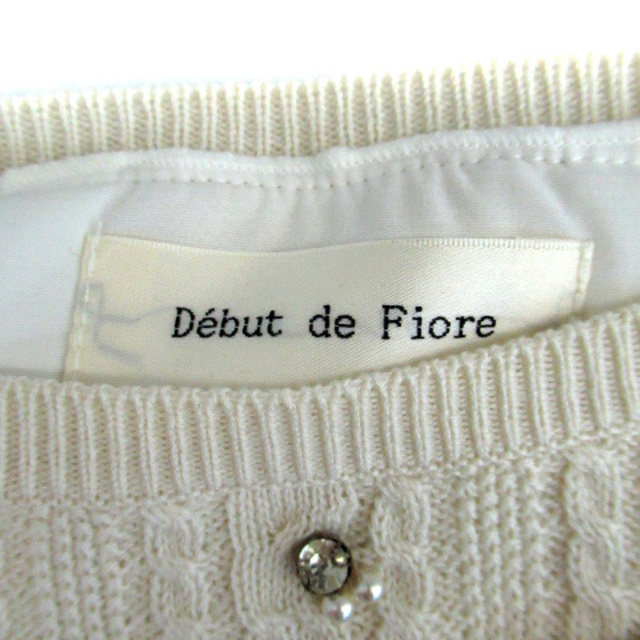 Debut de Fiore(デビュードフィオレ)のデビュー ド フィオレ ニットカットソー ビジュー フェイクパール レディースのトップス(ニット/セーター)の商品写真