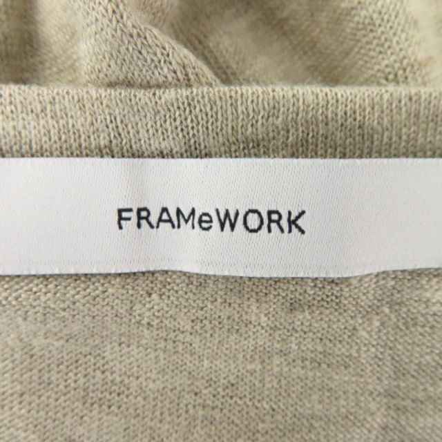 FRAMeWORK(フレームワーク)のフレームワーク ニット カットソー 半袖 ラウンドネック 無地 リネン ベージュ レディースのトップス(ニット/セーター)の商品写真