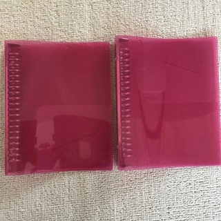 A5サイズ　20穴リングファイル　赤色　2冊セット(ファイル/バインダー)