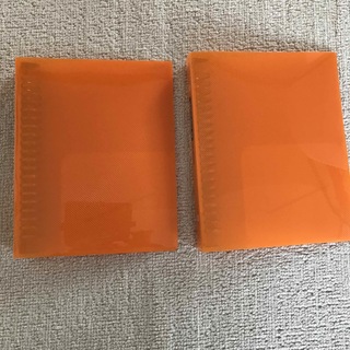 A5サイズ　20穴リングファイル　オレンジ色　2冊セット(ファイル/バインダー)