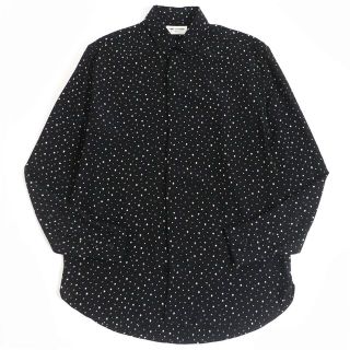 サンローラン(Saint Laurent)の極美品□2019年製 SAINT LAURENT PARIS/サンローランパリ 564172 ドット 総柄 シルク100％ 薄手 長袖シャツ ブラック 37 イタリア製 正規品　t08-st30322-452(シャツ)