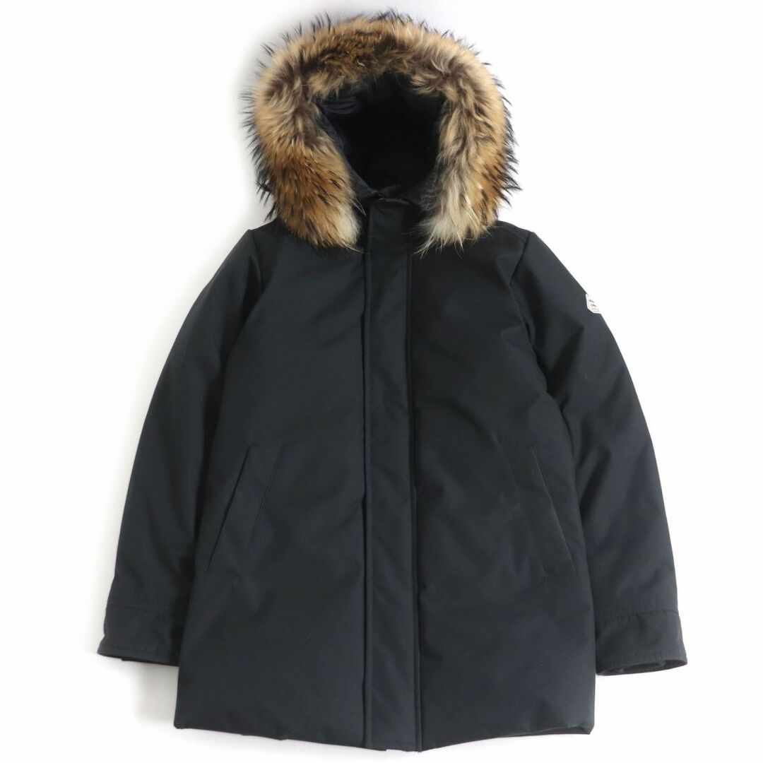 美品□PYRENEX/ピレネックス ANNECY FUR アヌシー ファー フーデッド WZIP ダウンコート/ダウンジャケット ブラック S ブルガリア製 メンズ t06-st30320-413