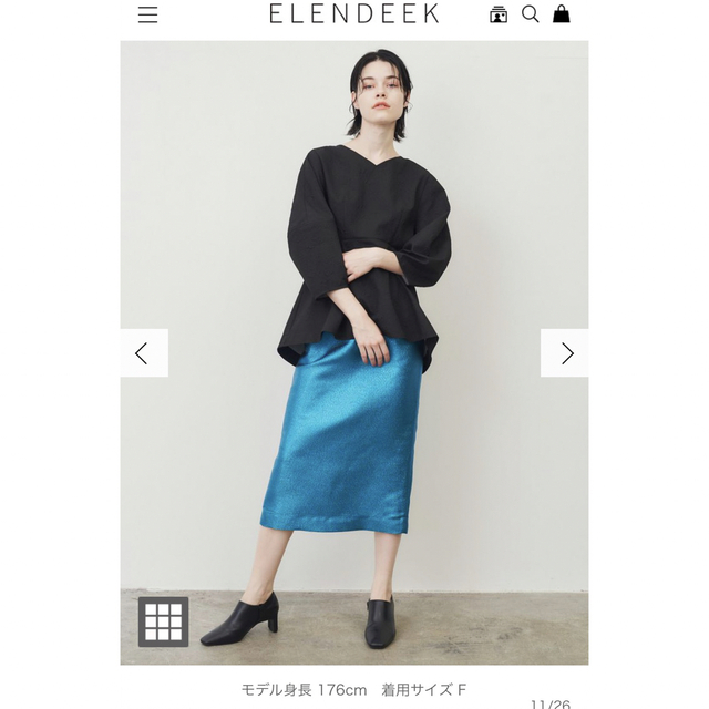 [美品]ELENDEEK COCOON SL PEPLUM JQ BL 2