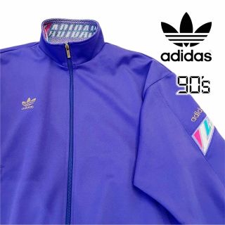 アディダス(adidas)の希少XL★アディダス 90s トラックジャケット トレフォイルロゴ デサント期(ジャージ)