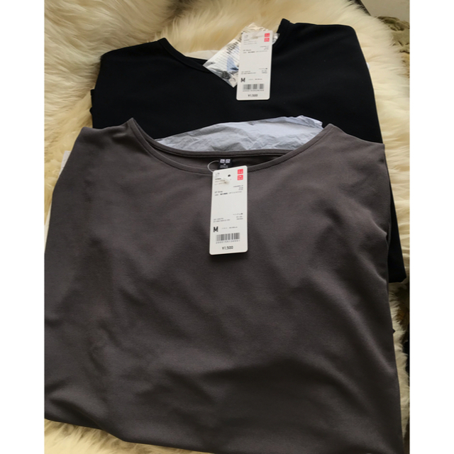 ☆UNIQLOユニクロ　クレープジャージーT＆フレンチスリーブTセット☆ レディースのトップス(Tシャツ(半袖/袖なし))の商品写真